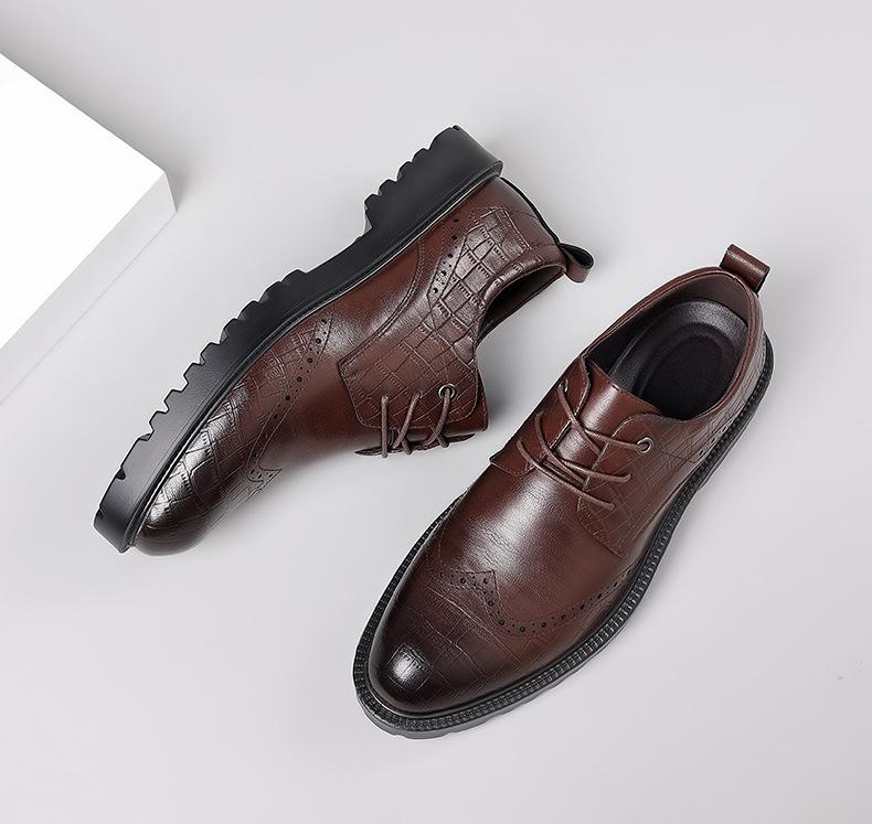 FashionSpring Autumn British Style Business Dress Men's Shoes Fashion Casual New Designer Leather Casual Platform Wedding Shoes for Men