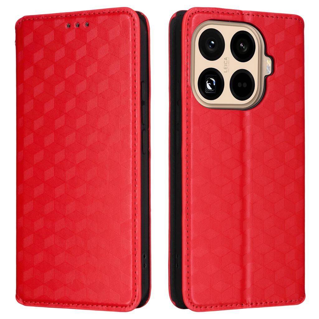 For Xiaomi 15T Pro Case Wallet Rhombus Imprinted Leather Phone Cover