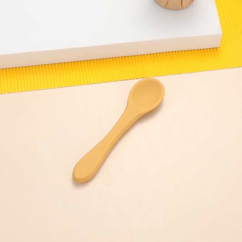 Little Bear Children's Silicone Tableware Set: Anti-Fall Bowl, Plate, and Spoon