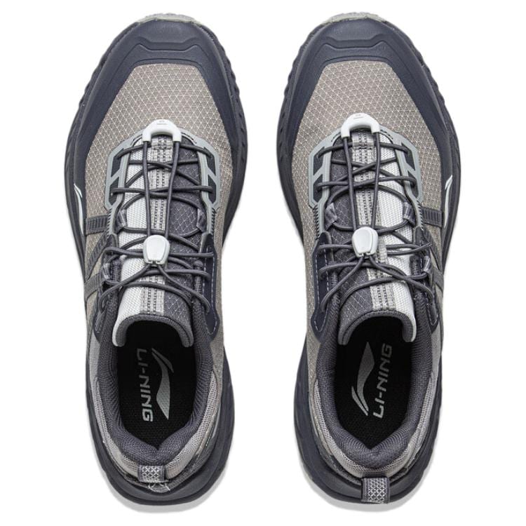Li Ning Textile, TPU Low top Casual Trail Running Shoes Men's Rubble Gray Ebony Black ARSV161-4