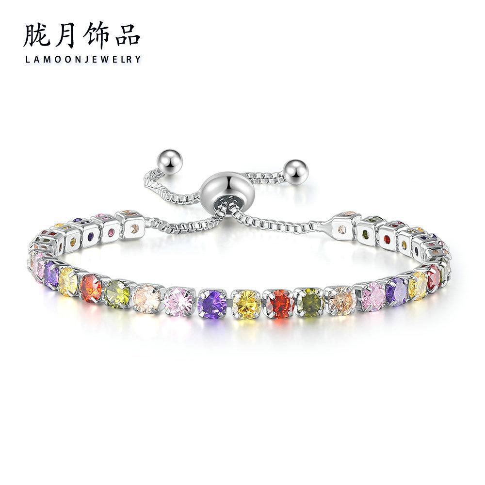 

Браслет з циркону кольору Місячного Туману Жіночий Повністю Діамантовий Регульований Кришталевий Тенісний Ланцюжок