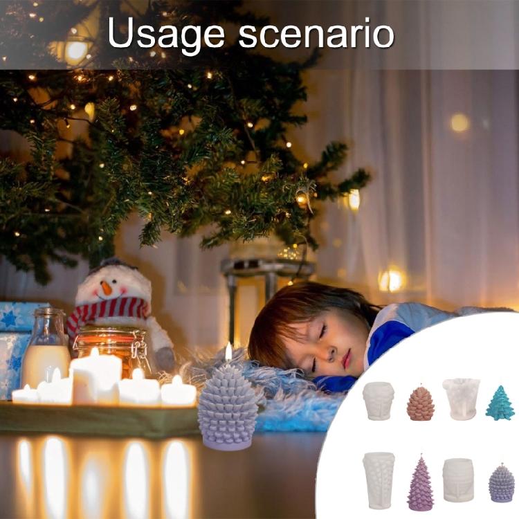 Christmas Tree Candle Silicone Molds for Handmade Candle Soap Home Decoration Chocolate Fondant Mould for Making Candy