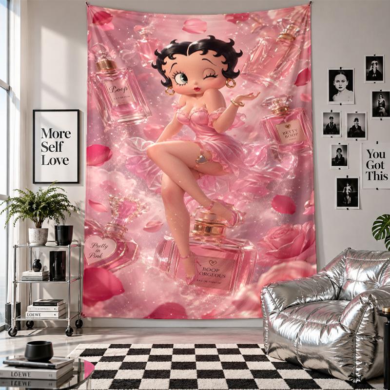 Wall TapestryBetty Boop Art Hanging Cloth Decorative Background Cover for Room Decoration