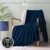 Navy Blue Embossed Polyester Throw Blanket 200x220 Cm - Modern Style for the Bedroom