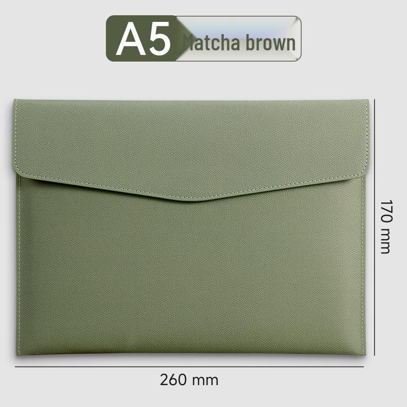A4 Textured Leather File Bag, Custom Logo, Waterproof, Large Capacity Document Holder