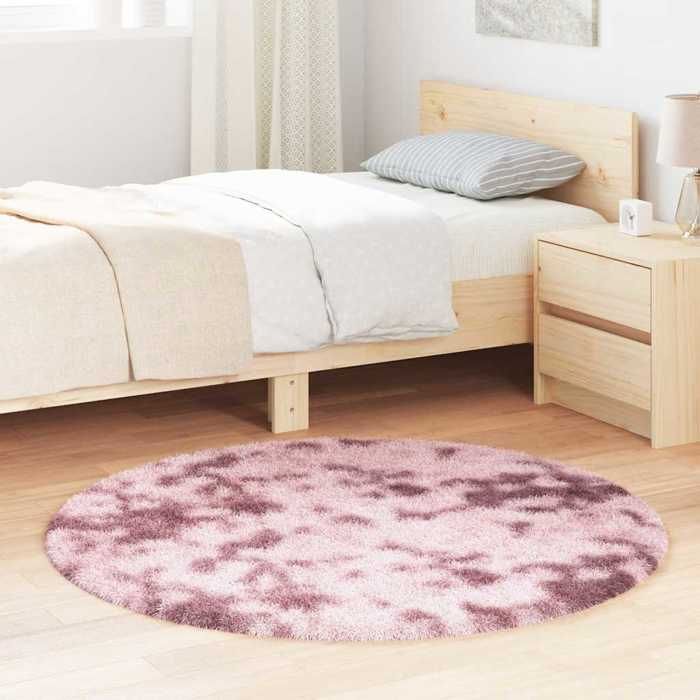 VidaXL Tapis Shaggy à poils longs rose poudré 120x120 cm polyester, tapis, tapis de chambre, tapis moderne, tapis de salon, 4102905