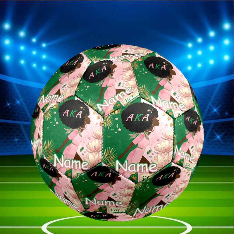 Custom Name Personalized Alpha Kappa Alpha Print Size 5 Soccer Ball Training & Match Football, for Team, Kicking, Gift for Football Enthusiasts