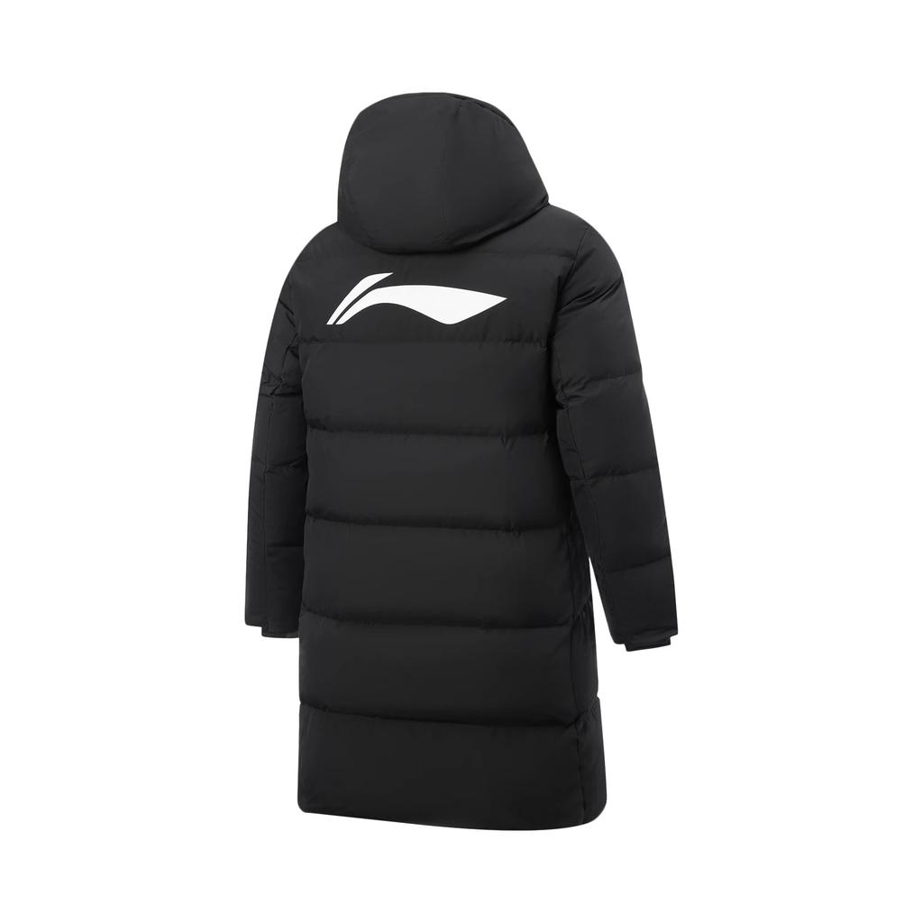 Li-Ning Fitness Series Zipper Solid Color Hooded Long Down Jacket Men outerwear AYMV461-3