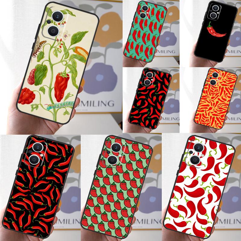 Red Chilli Pepper Pattern Case For OPPO Reno 13 13F 12 11 F 8T 7 8 10 Pro OPPO Find X8 Pro X6 X3 X5 Lite Cover Fundas