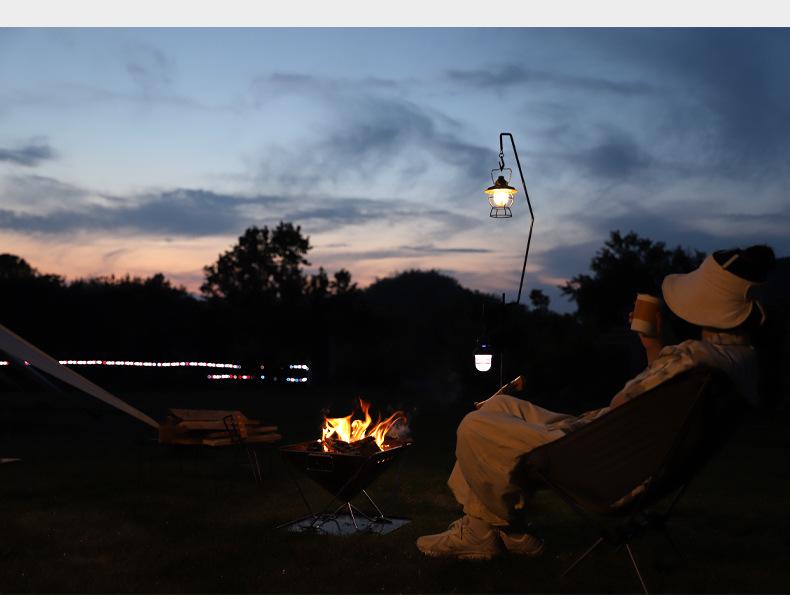 Large Outdoor Stainless Steel Folding Barbecue Grill and Fire Pit for Camping and Picnics