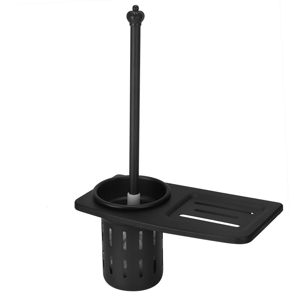 Wall‑Mounted Toilet Brush Holders Home Bathroom Toilet Bowl Cleaning Brush Holders Set(7243B Black )