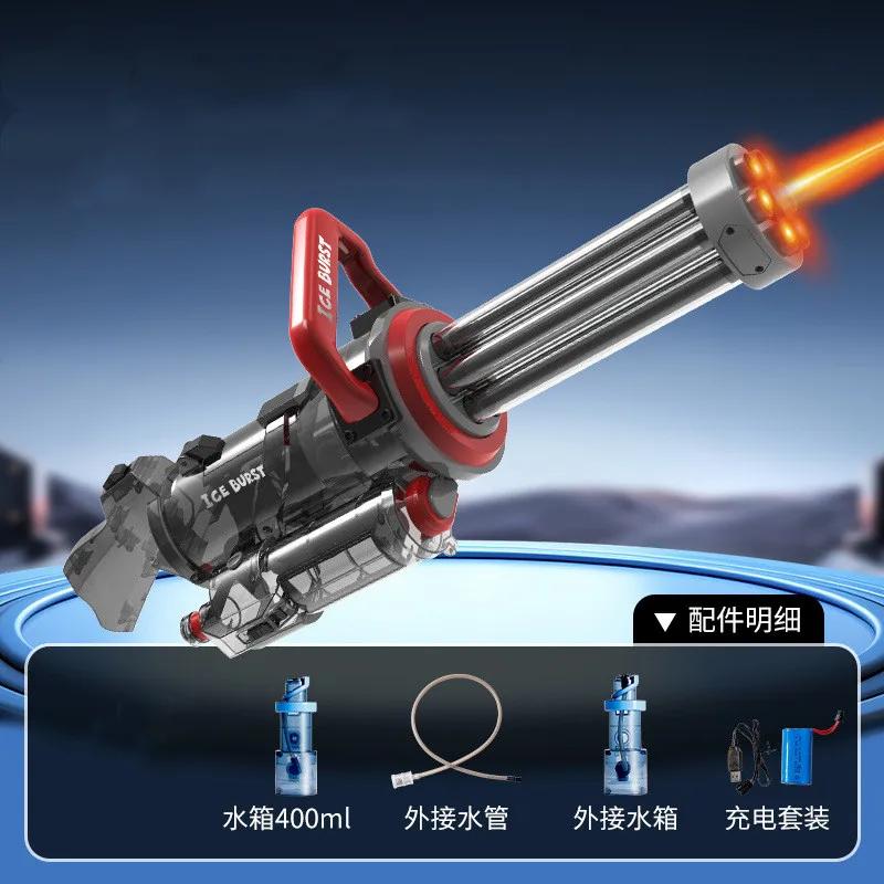 Large Backpack 3L Electric Water Gun Gatling Cool Lighting Toys,2024 New Summer Outdoor Shooting Super Water Gun Toy Gifts
