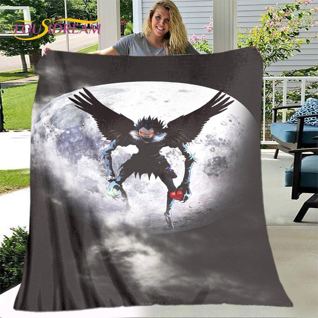 Anime Death Note Skräck Tecknad filt, Flanellfilt Slängfilt, Mjuk varm filt för Vardagsrum Sovrum Sängar Soffgåva