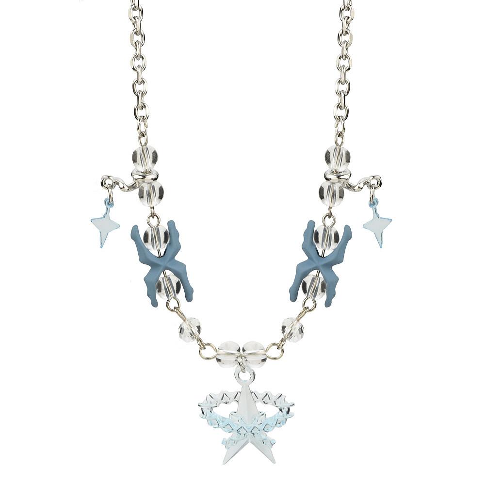 Star Shape Charming Crystal Inlaid Necklace For Sweethearts Elegant Design For Gift Giving