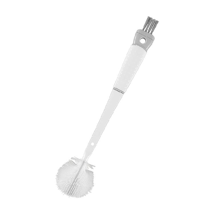Heat Resistant Cup Cleaning Brush Scrubber Brush With NonScratch Silicone Bristles and Foldable Brush Head for Kitchen белый
