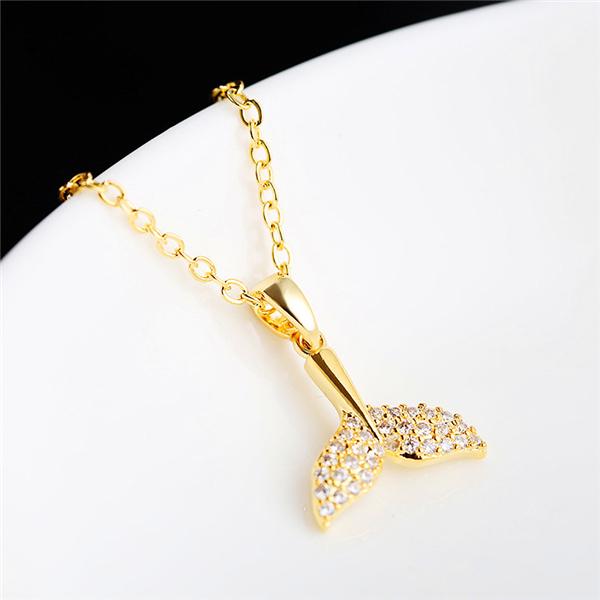 Jewelry Gifts Chain Dolphins Pendant Fish Tail Necklace Silver Gold Color