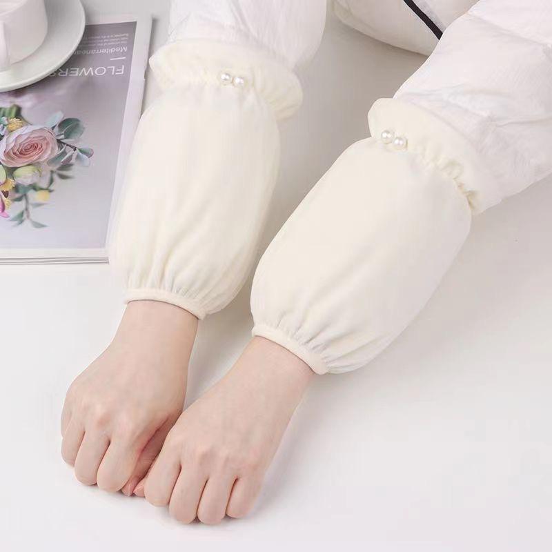 Fashion Anti-fouling Sleeve Cover Solid Color Anti Dirt Hand Sleeves Dirty Resistant Elastic Band Sleeve Protector Winter