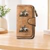 Cowboy Riding a Bear Long Zipper Wallet, Large Capacity Card Holder, Unisex Clutch Bag, Fashionable Zipper Coin Purse, Suitable for Daily Use, A