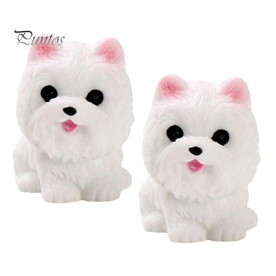 Mini Resin Animal Figurines 2Pcs Dog Figurines, Cute Puppy Miniature Figures, Small Micro Landscape Accessories Ornaments for Landscape, DIY