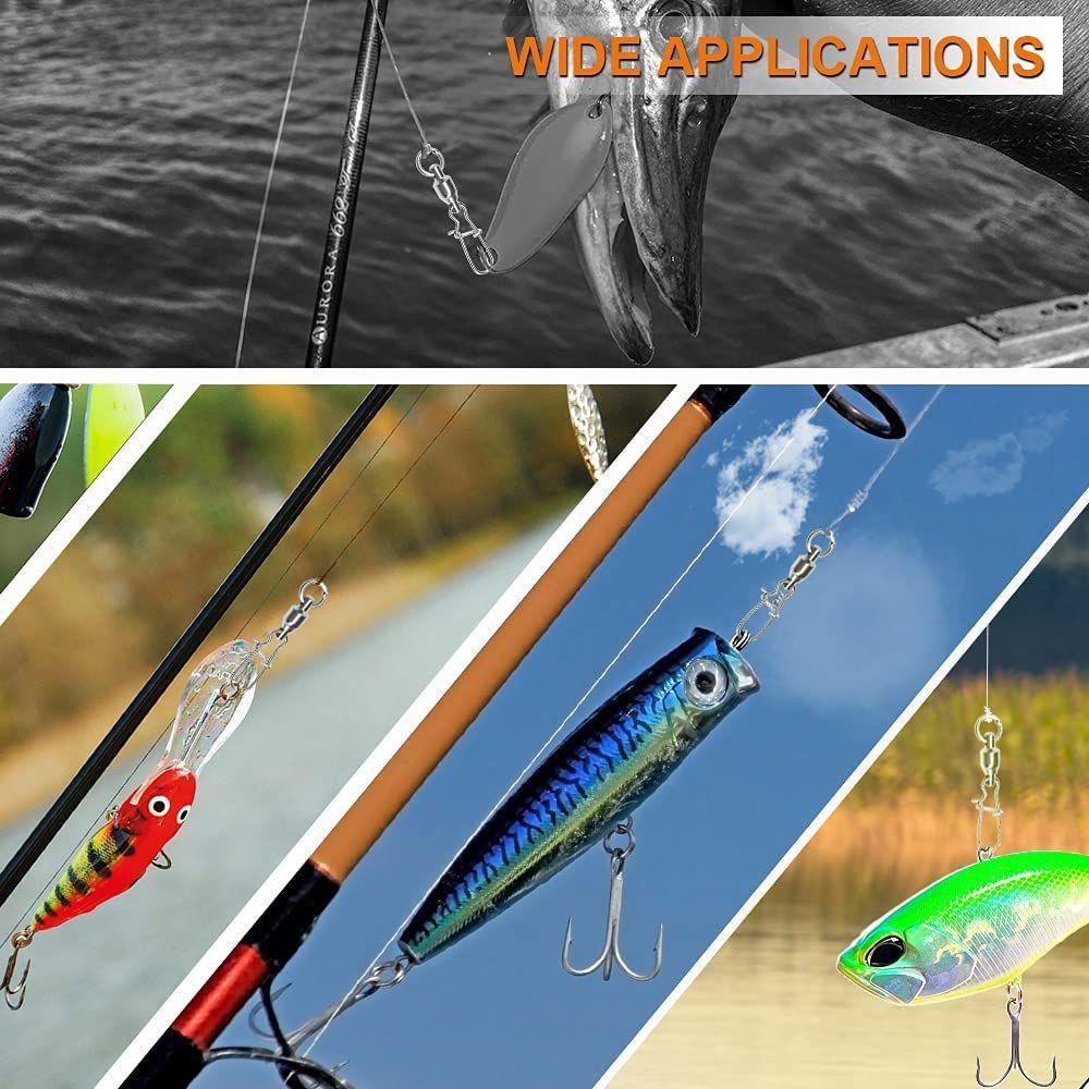 Tackle Fishhook Lure Eight-ring Connector Stainless Steel Snap Fishing Accessories Fishhook Swivels
