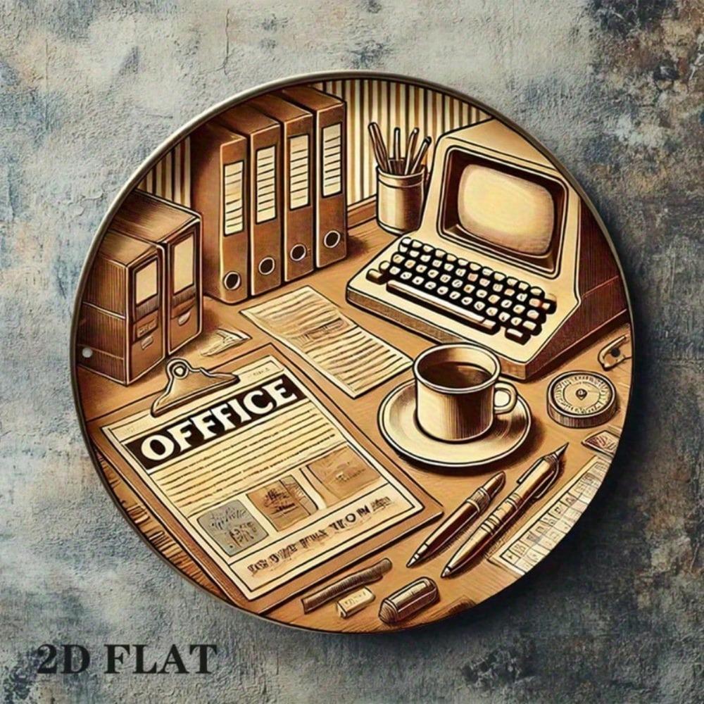 Vintage Metal Wall Art Sign for Office Cafe Decor