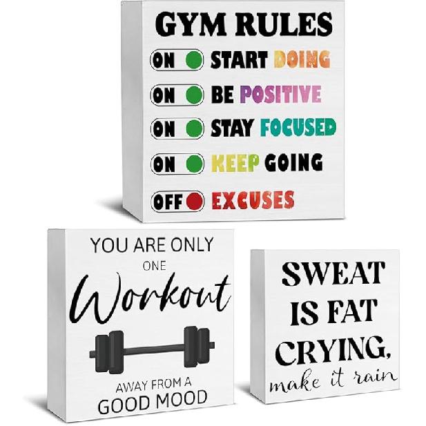 Office Cubicle Decor 3 Pcs, Inspirational Gifts for Women Men, Motivational Wooden Signs, Home Office Decorations for Desk Table Shelf