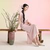 Sancai New Chinese Style Hollow Top & Fishtail Skirt Set
