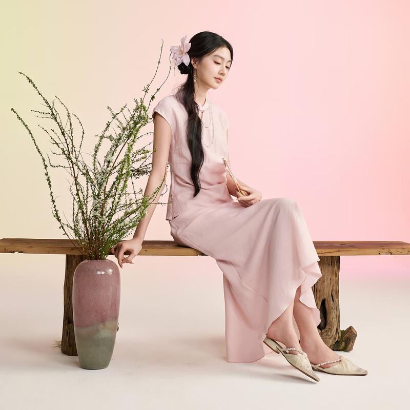 Sancai New Chinese Style Hollow Top & Fishtail Skirt Set