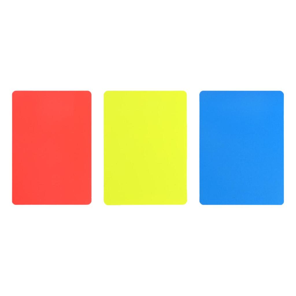 Red Yellow Blue Referee Cards PVC Penalty Card Kit for Football Official School Match Games