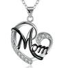 High-End Heart-Shaped Mom Necklace with Rhinestone Pendant - Perfect Mother's Day Jewelry