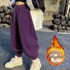 2024 New Style Thickened Fleece Lambswool Sweatpants for Kids: Warm Winter Sports Pants for Girls and Boys
