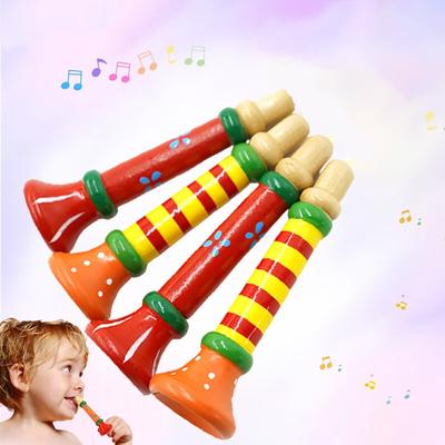 Wooden Small Horn Toy for Children's Early Education Puzzle Montessori Toy Whistle Wind Instrument Sound Training