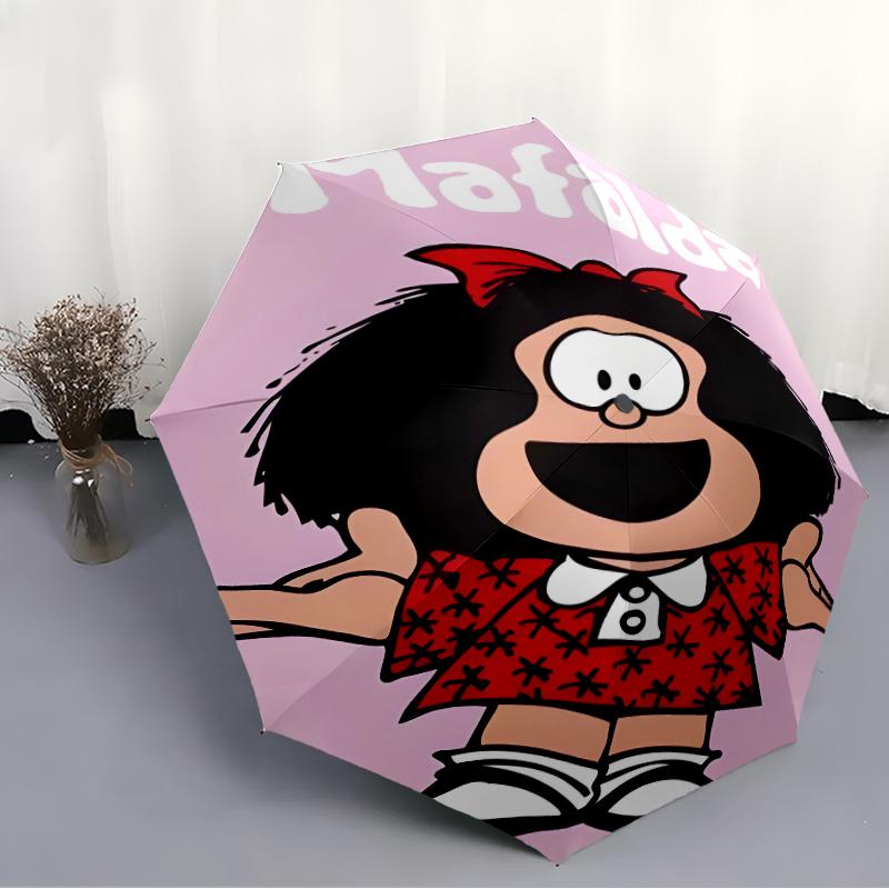 1pc Mafalda2 Umbrella, Sun Protection, And UV Shielding. It Has Eight Sturdy Ribs for Outdoor Use And Perfect Gift