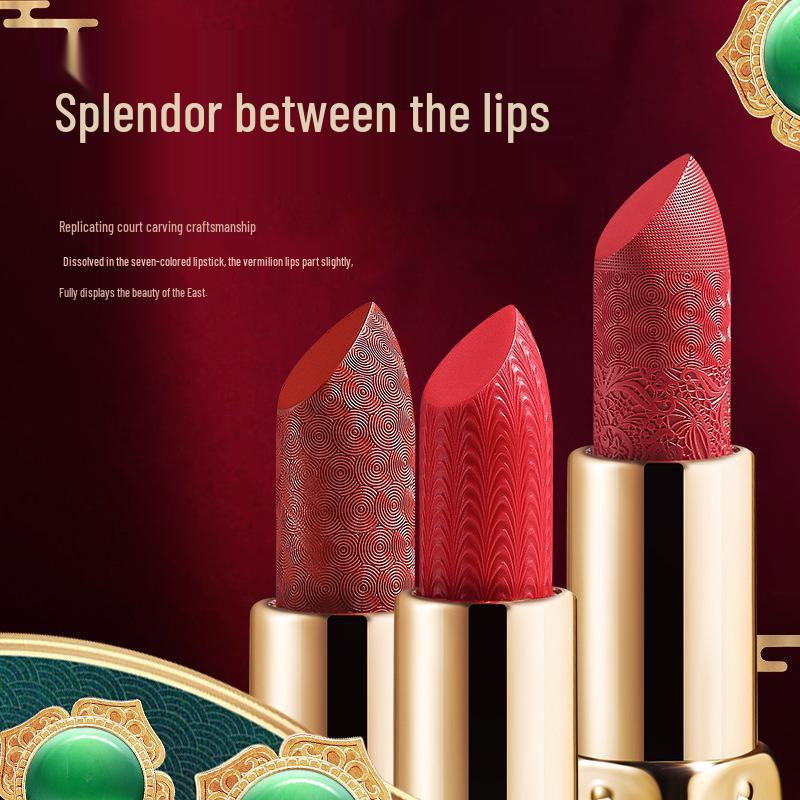 Velvet Koi Forbidden City Carved Lipstick – Chinese Style, Moisturizing, Influencer Favorite