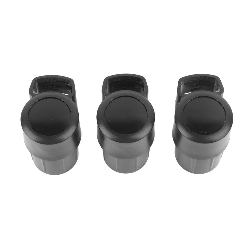 3PCS ABS Plastic Saxophone End Cap Plug Anti-bump Cap Black Bent Neck Protectors  For Saxophone