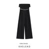 Kaslead New Women Clothes Western Style Fashion With Belt Tube Top Crepe Jumpsuit 5029178