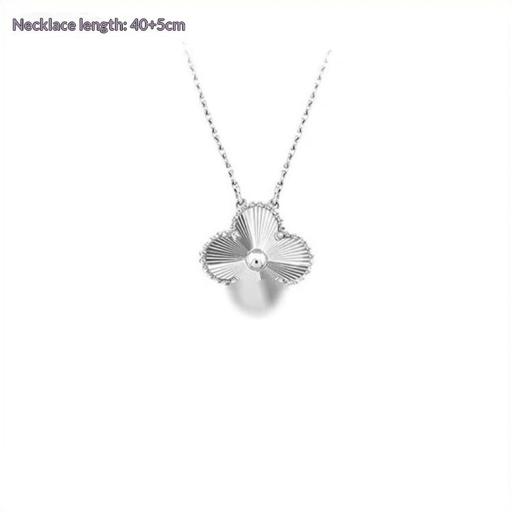 Four-leaf Clover Necklace for Women Natural White Mother-of-pearl Carnelian Sweater Chain