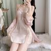 2025 Women's Summer Ice Silk Lace Camisole Pajamas - Breathable, Sexy, French-Style Nightdress for Home