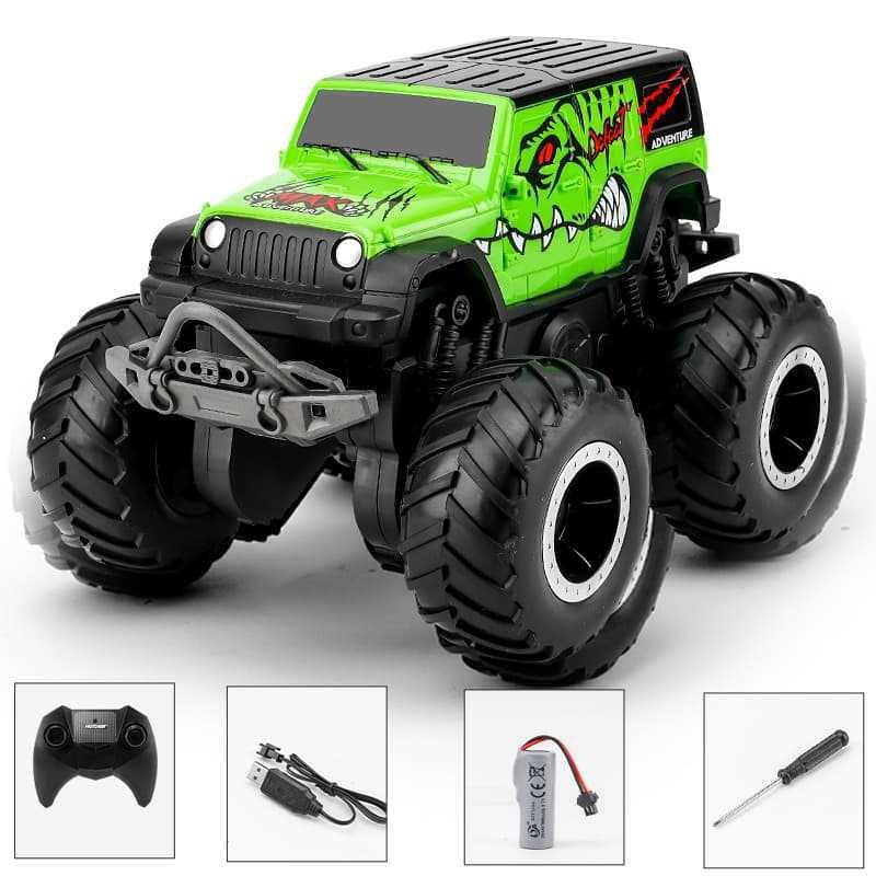 Amphibious remote control car four-wheel drive off-road vehicle children's toys light music waterproof RC remote control climbing car