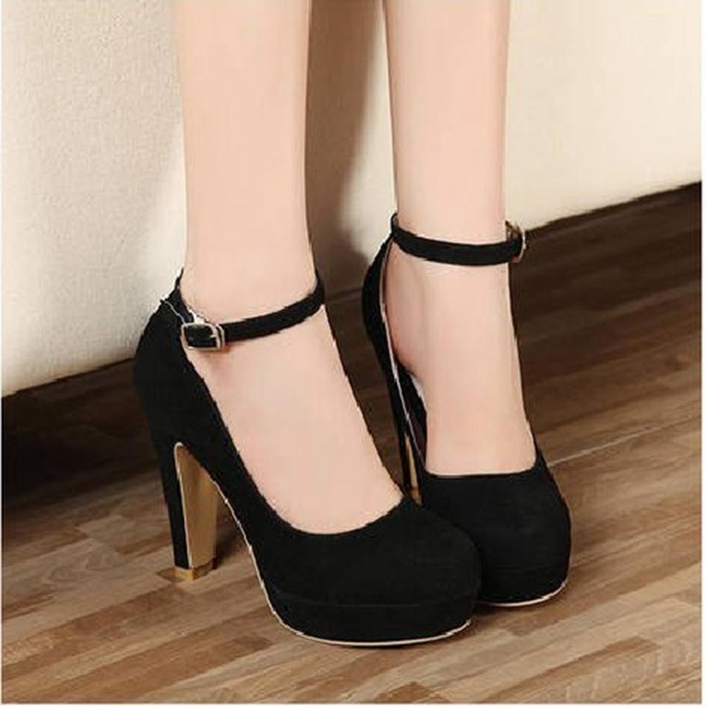 Round Toe Spike Heels Female Pump Heels 