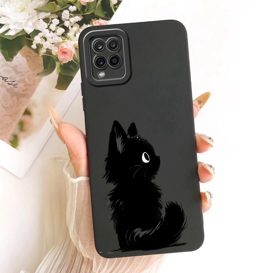 For Samsung Galaxy A12 M12 SM-A125F A127F Cute Cat Flower Butterfly Cartoon Phone Case Shockproof Soft Silicone Cases