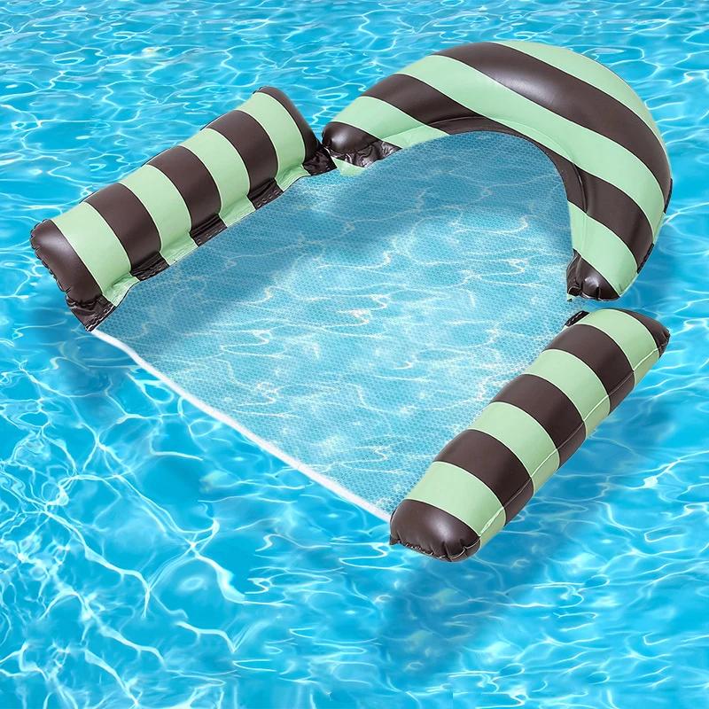 Summer Adult Inflatable Floating Water Hammock Lounger Portable Foldable Recliner Float Chair Lightweight Accessory For Swimming