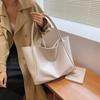 Retro new large-capacity shoulder bag fashionable solid color tote women's bag