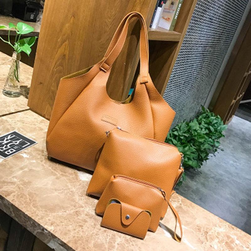 Elegant Fashion Women Handbags Messenger Shoulder Tote Bags 4pcs Purse Set