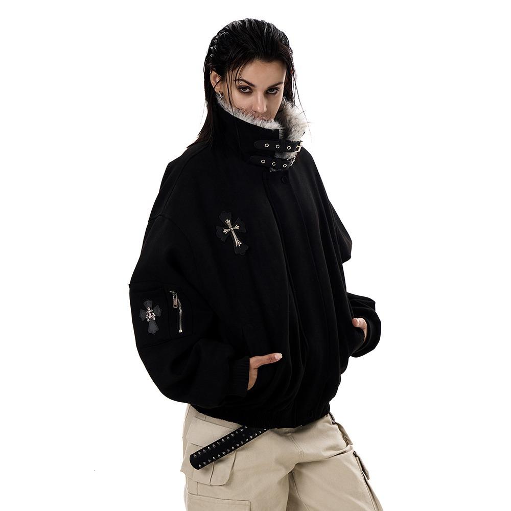 High Street Vintage Veste Femme Lâche Chaude Épaisse Streetwear Personnalisé Hip Hop Mode Parkas Douces