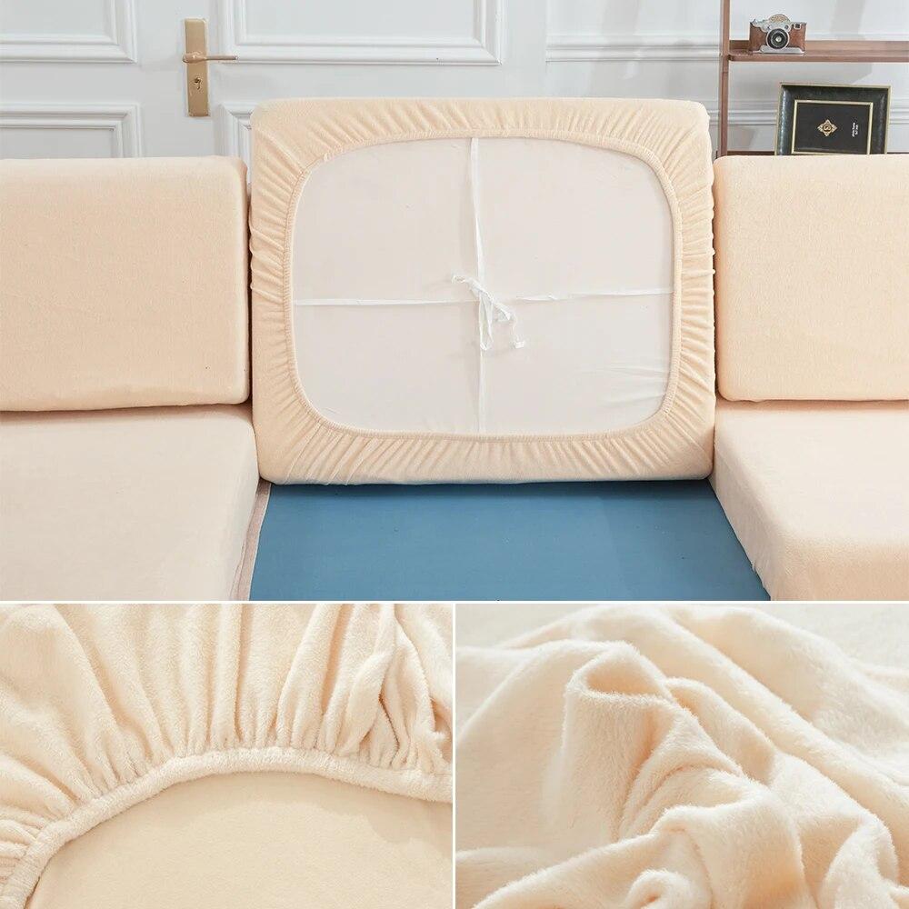 Plüsch-Sofa-Sitzkissenbezug, elastische Schutzbezüge, Haustiere, Kinder, waschbar, abnehmbarer Sofakissenbezug für Möbelschutz