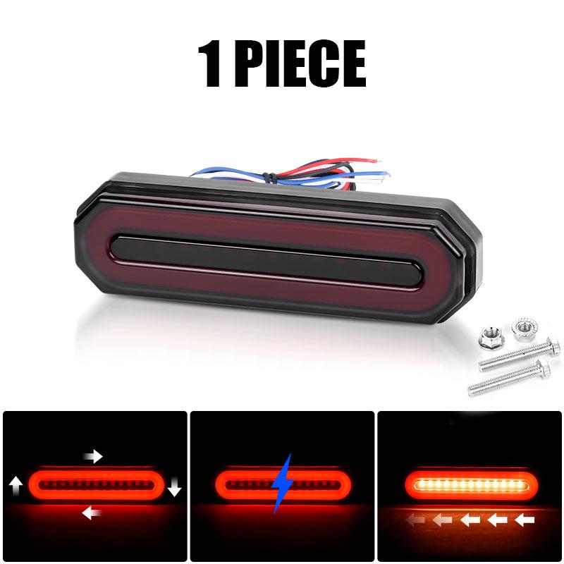 45 87 Led Brake Tail Light Bar DRL Motorcycle Rear Turn Signal Lamp 3 in 1 Taillight For Cafe Racer Chooper Bobber Crusier Quad 1pc 45Leds 12.5cm