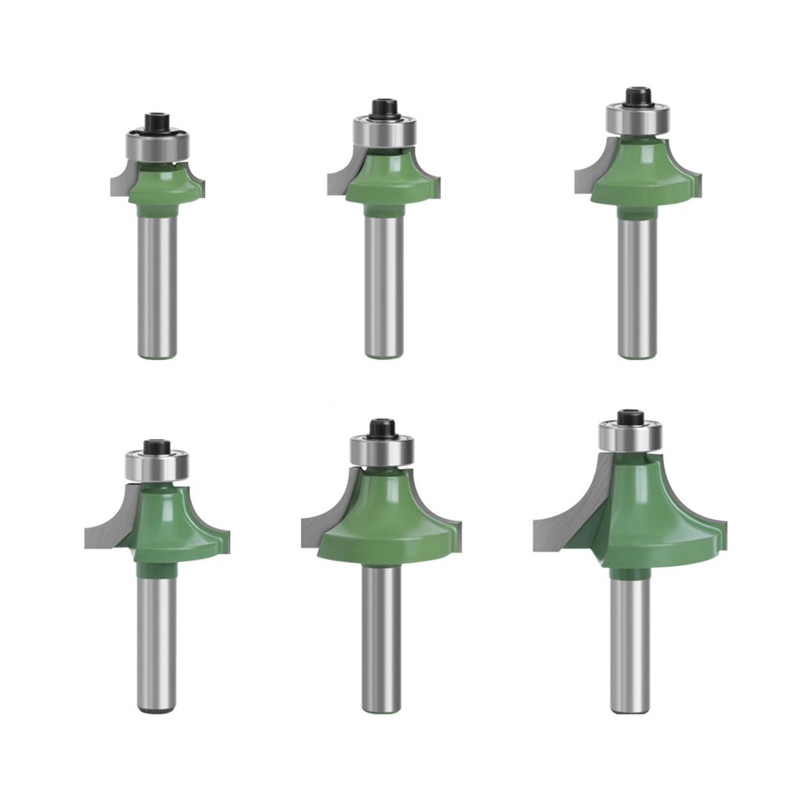 

Фреза с хвостовиком 8 мм 6 шт. Строгальный инструмент Фрезы для скругления кромок для деревообработки Обработка кромок Деревообрабатывающая фреза