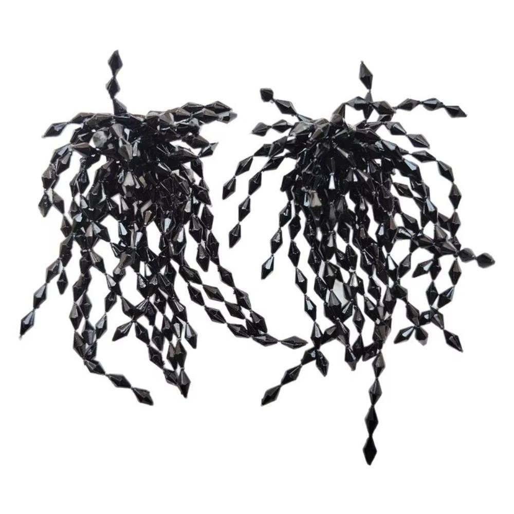 1Pair Ear Jewelry Flower Tassel Earrings Exaggerated Beads Earrings Fashion Explosion Earrings