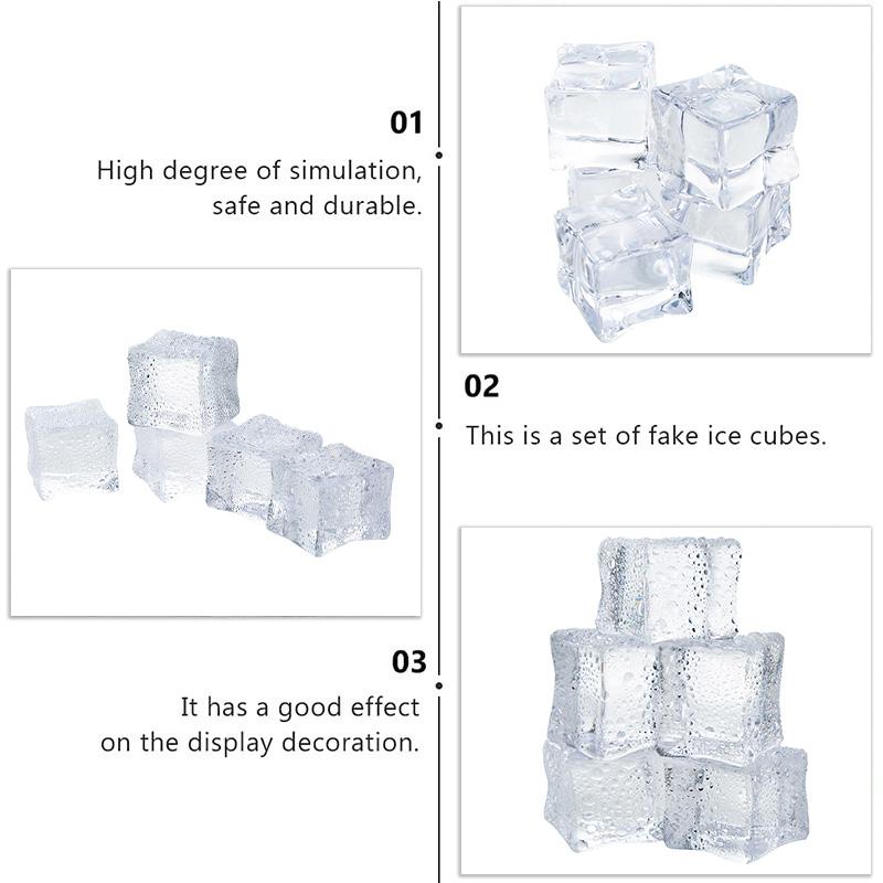 Acrylic Photography Props Reusable Fake Ice Cube Artificial Ice Bar Props Ice Cube Maker Diy Ice Ball Molds Home Wedding Party Decor